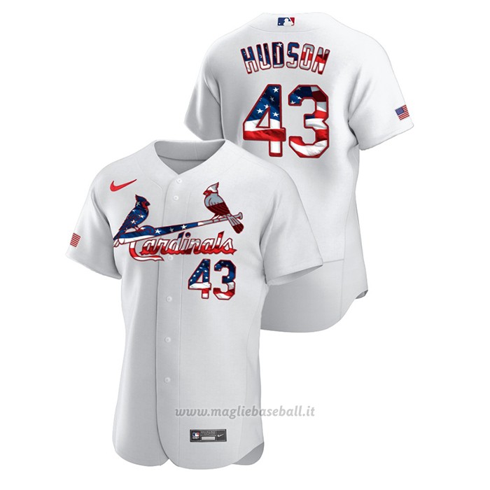 Maglia Baseball Uomo St. Louis Cardinals Dakota Hudson 2020 Stars & Stripes 4th of July Bianco